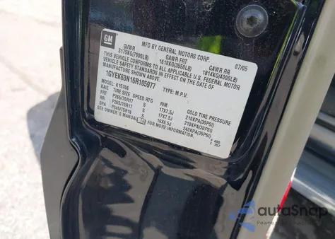 2006 Cadillac Escalade Standard from USA, damaged, VIN 1GYEK63N16R105977